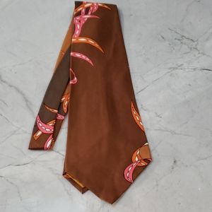 Vintage Emilio Pucci Brown, Pink and Orange tie
